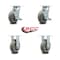 Service Caster 6 Inch Thermoplastic Rubber Caster Set with Roller Bearings 2 Brakes 2 Rigid SCC SCC-30CS620-TPRRD-TLB-2-R620-2 - alternate 5